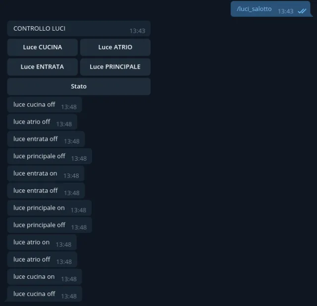 Casa domotica con Telegram e Home Assistant