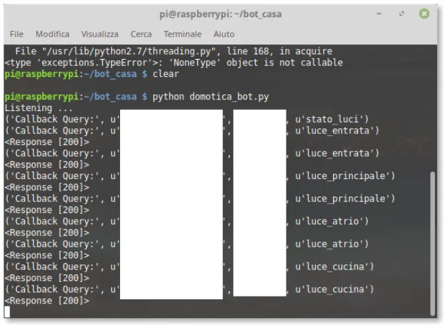 Casa domotica con Telegram e Home Assistant