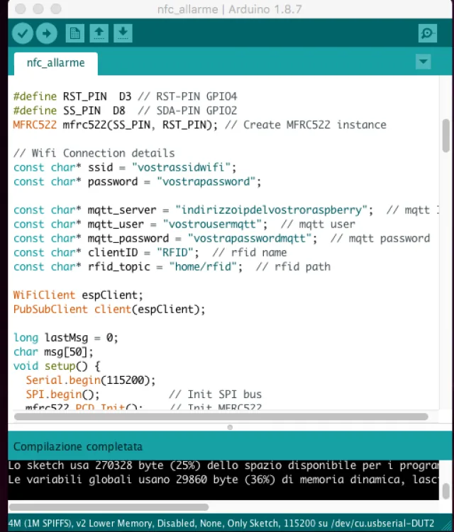 Come realizzare un sistema di autenticazione RFiD per HA con Arduino