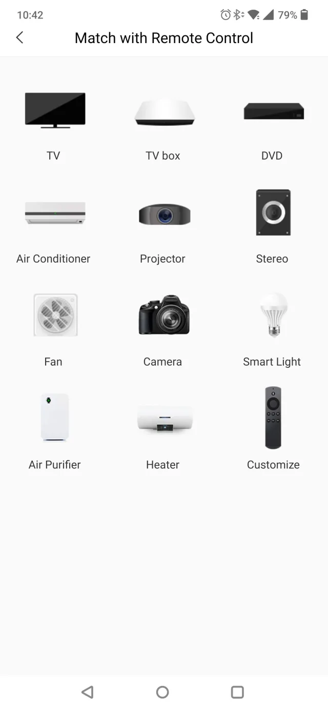 Telecomandi IR disponibili