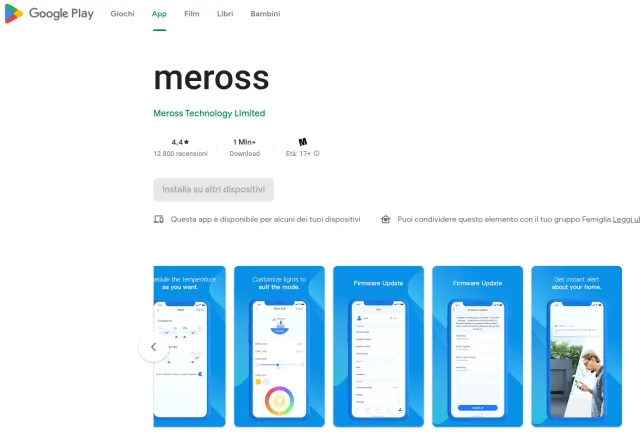 Applicazione Meross Play Store