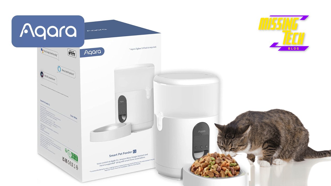 Distributore smart di crocchette per cani e gatti aqara pet feeder supporta  domotica: google, alexa, siri, ifttt - aqara-pet 