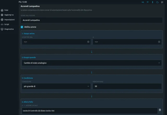 Shelly Plus ADD-ON esempio di Action