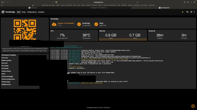 schermata principale homebridge