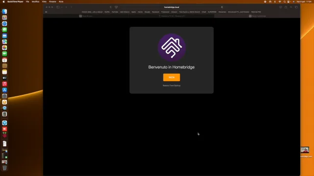 schermata di benvenuto di homebridge