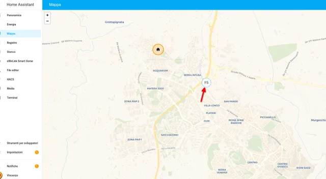 Geo-localizzazione della mia Fiat 500e in Home Assistant