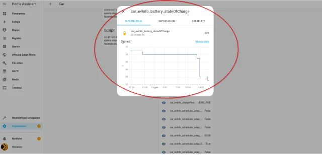 dettaglio entità car_evInfo_battery_stateOfCharge