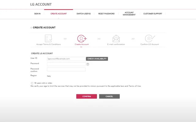 create account