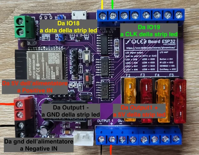 schema collegamento esp32