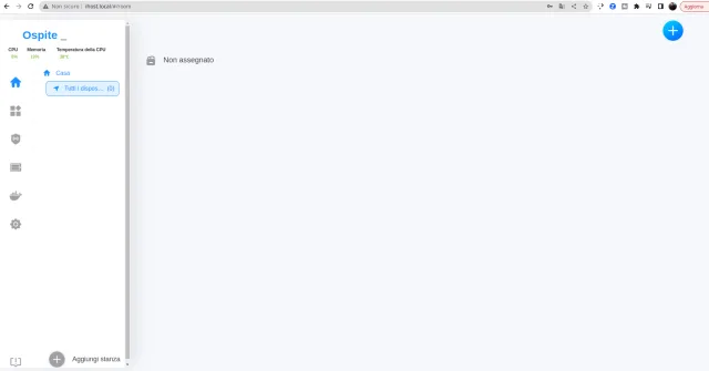 Sonoff iHost schermata principale interfaccia web