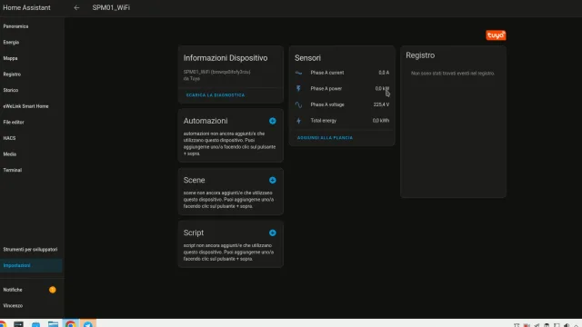 Bituotechnik SPM01 in Home Assistant tramite integrazione Tuya