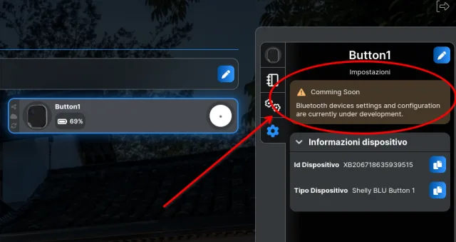 shelly blu button1 funzioni in fase di sviluppo
