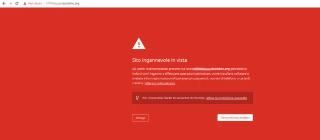 Home Assistant, questo sito è ingannevole - come rimuovere il fastidioso messaggio