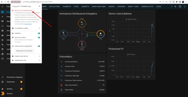 Home Assistant, questo sito è ingannevole - come rimuovere il fastidioso messaggio