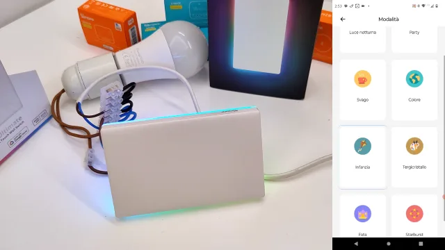 Sonoff TX Ultimate versione italiana dettaglio illuminazione rbg