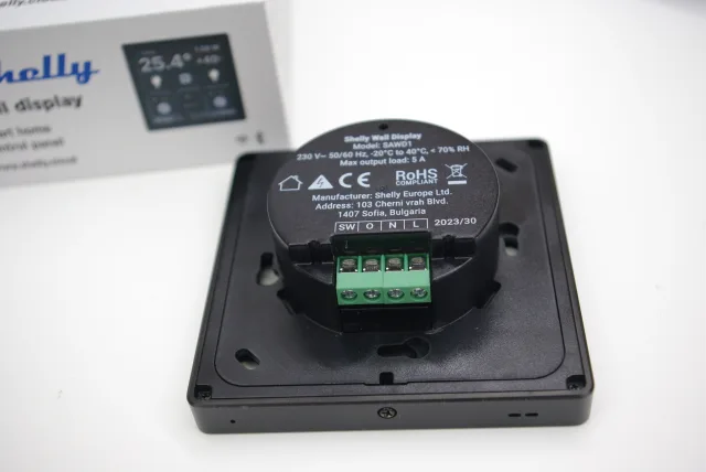 Shelly Wall Display morsettiera posteriore