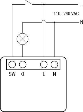 Shelly Plus 1PM Mini diagramma dei cablaggi