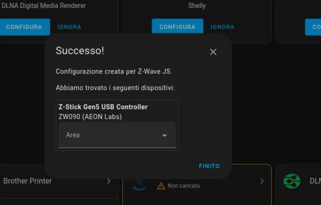Procedura Home Assiatant per installazione Z-Wave