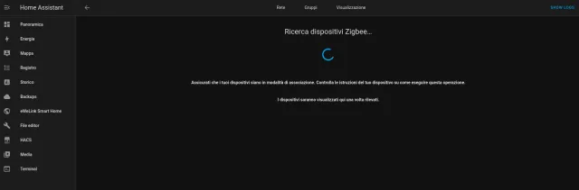 Rlevazione nuovi dispositivi ZigBee in Home Assistant