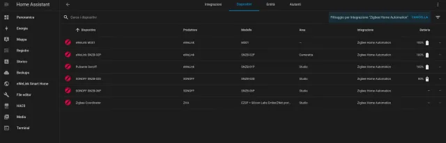 Sensori Zigbee in Home Assistant con integrazione ZigBee Home Automation