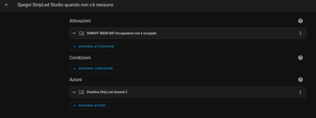 Esempio di automazione in Home Assistant
