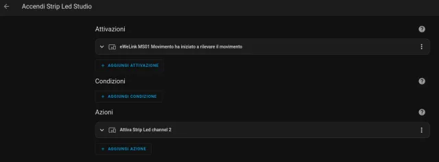 Esempio di automazione in Home Assistant