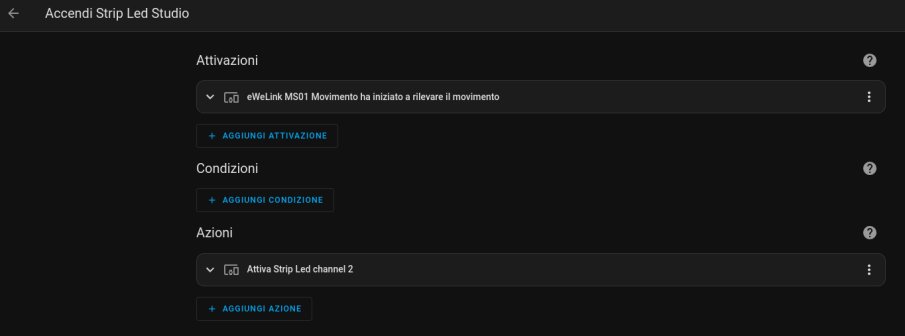 Esempio di automazione in Home Assistant
