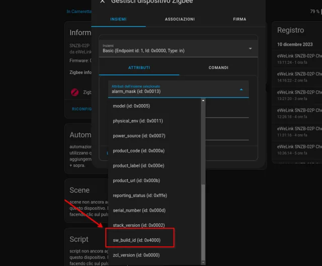 Aggiornamento Firmware Sonoff SNZB-06P direttamente da ZHA e settaggio sensibilità
