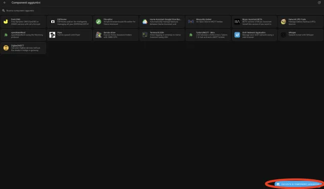 Aggiungere componenti aggiuntivi