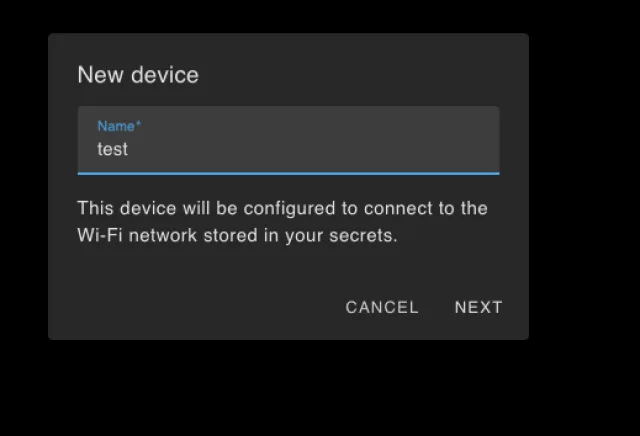 nuovo device esphome