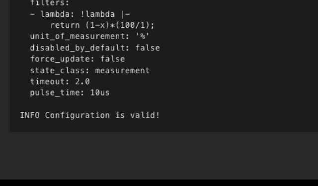 log validate esphome