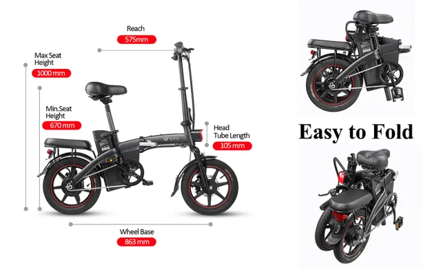 DYU A5 una e-bike che diventa piccolissima