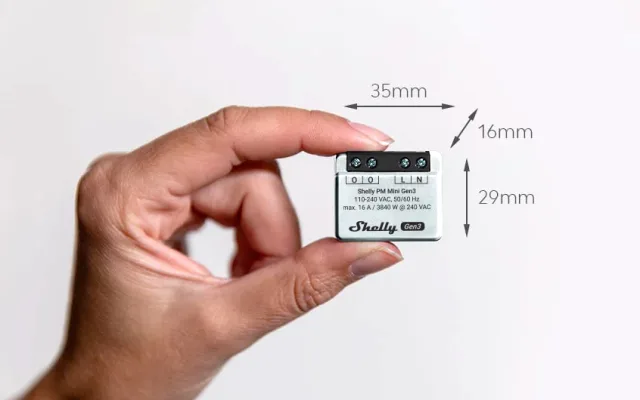 dimensione Shelly PM mini gen3