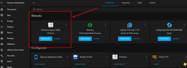 Nuovo dispositivo rilevato BTHome