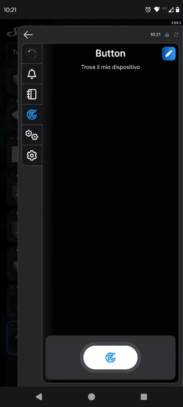 Shelly BLU Button Tough schermata trovami all'interno dell'app Shelly smart control