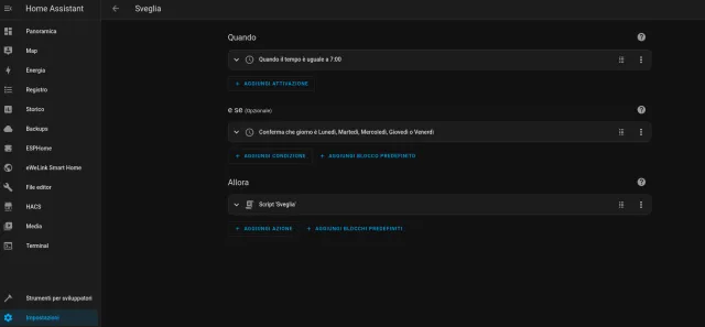 Automazione per sveglia di Tony Stark