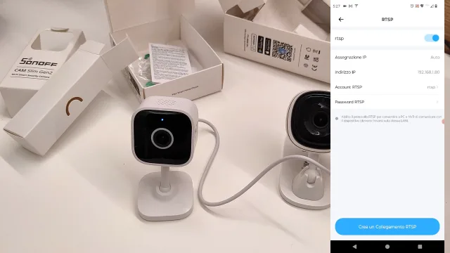 Sonoff Cam Slim Gen2 impostazione flusso RTSP