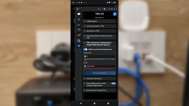 Shelly BLU TRV funzione di finestra aperta
