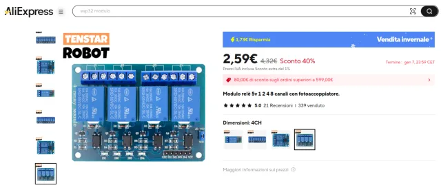 4 Canali a contatto pulito a meno di 5 euro con ESPHome!