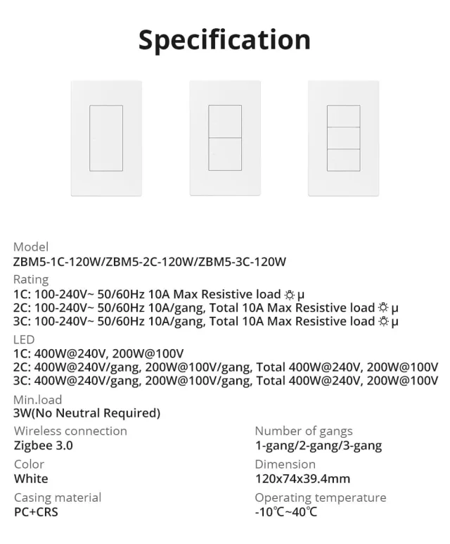 Sonoff SwitchMan Zigbee ZBM5 - Neutro opzionale!