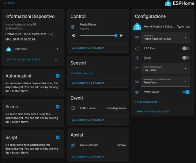 Home Assistant Voice - installazione e prima prova di funzionamento
