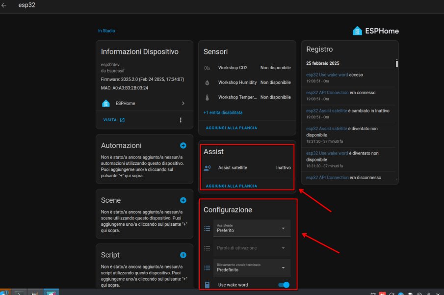 Voice Assist realizzato con un ESP32 e ESPHome con risposta su speaker esterno!
