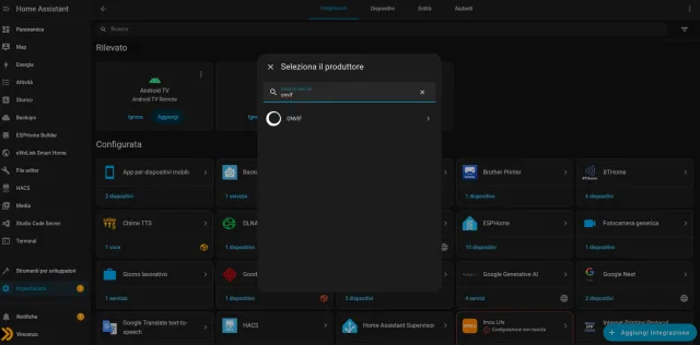 Sonoff CAM-PT2 Onvif su Home Assistant con integrazioni comandi PTZ