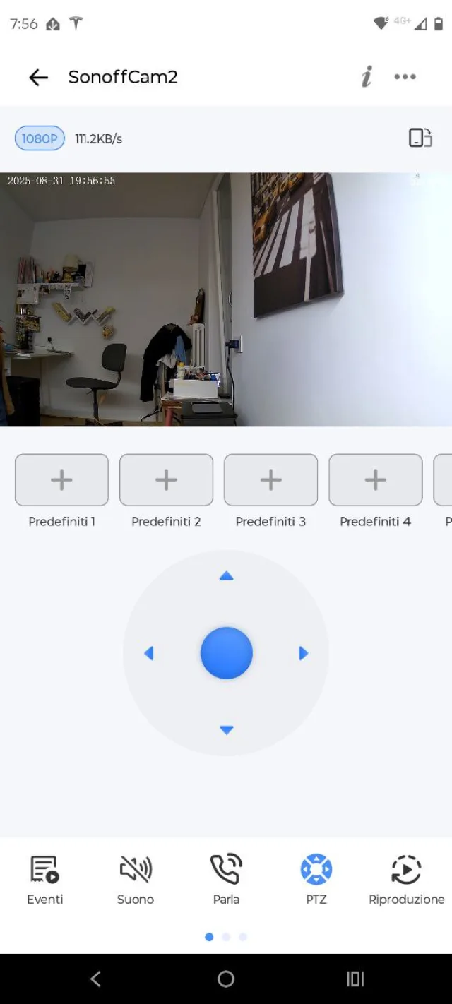 Sonoff CAM-PT2 Onvif su Home Assistant con integrazioni comandi PTZ