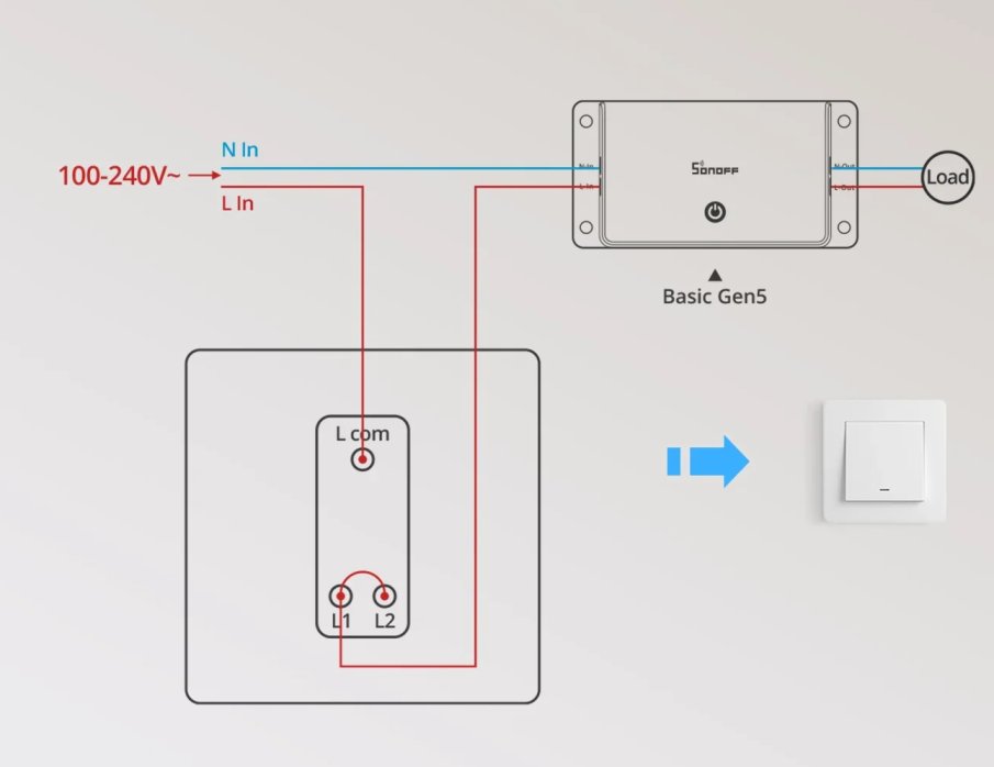 Sonoff Basic Gen5 - recensione e cablaggi con deviatore