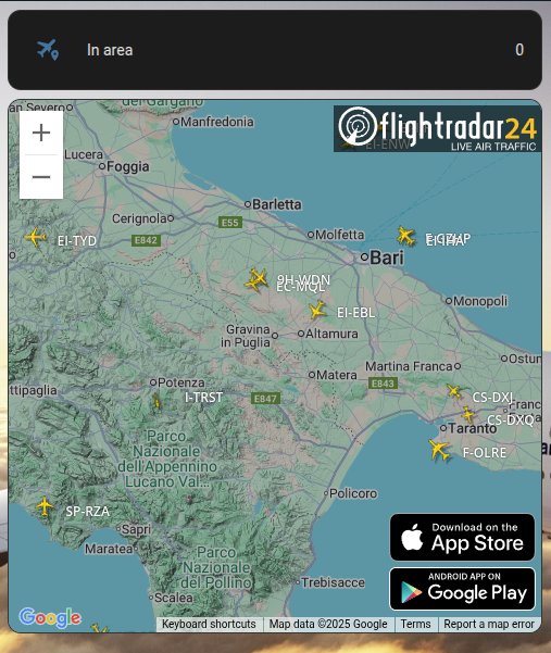 Traffico aereo sotto controllo su Home Assistant con flightradar24