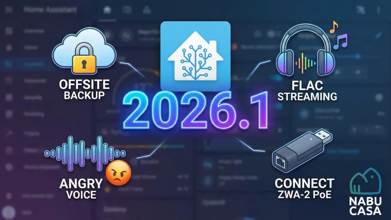 Home Assistant 2026.1: Il Cloud si Evolve (Backup Offsite, FLAC e Voci Arrabbiate)