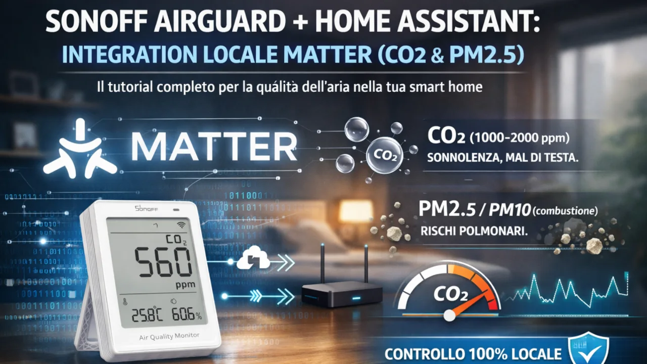 Sonoff AirGuard su Home Assistant: l'integrazione locale definitiva tramite Matter